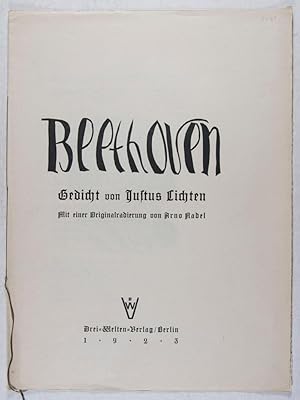Beethoven: Gedicht von Justus Lichten mit Originalradierung von Arno Nadel [SIGNED]