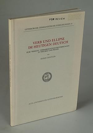Bild des Verkufers fr Verb und Ellipse im heutigen Deutsch. zum Verkauf von Antiquariat Dorner