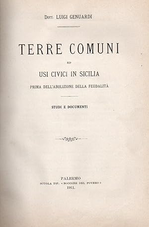 Immagine del venditore per terre comuni ed usi civici in sicilia prima dell'abolizione della feudalit - studi e documenti venduto da Libreria Del Corso