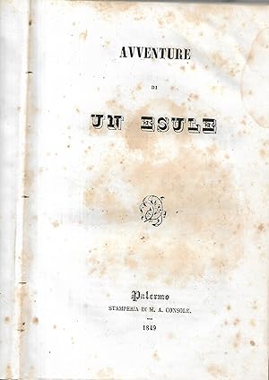 Bild des Verkufers fr avventure di un esule zum Verkauf von Libreria Del Corso