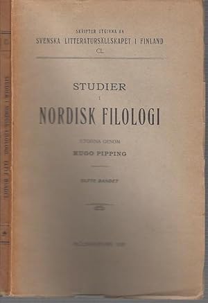 Imagen del vendedor de Studier i Nordisk Filologi. Utgivna genom Hugo Pipping. Elfte (11.) bandet. (= Skrifter utgivna av Svenska Litteratursllskapet I Finland, CL). Innehall: Arnold Nordling - Om sammanskrivning och srskrivning av sammansttning i fornsvenska och ldre nysvenska urkunder sasom ett medel att beteckna olika betoning / Arnold Nordling: Om Frdings uttryck av typen sva'gt - gyllne. a la venta por Antiquariat Carl Wegner