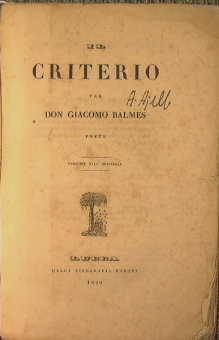 Seller image for Il Criterio for sale by Antica Libreria Srl