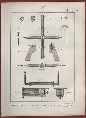 Seller image for Astronomie Instrumens Pl 21 Diderot et D'Alembert for sale by Studio Bibliografico Imprimatur