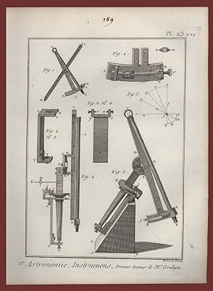 Immagine del venditore per Astronomie Instrumens Pl 23 Diderot et D'Alembert venduto da Studio Bibliografico Imprimatur