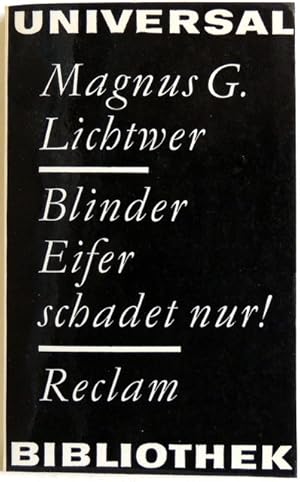 Immagine del venditore per Blinder Eifer schadet nur! Fabeln, Lehrgedicht venduto da Peter-Sodann-Bibliothek eG