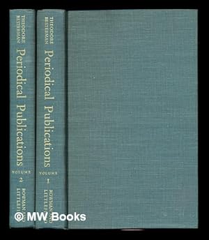 Seller image for Periodical publications; a bibliography of bibliographies. Complete in two volumes for sale by MW Books