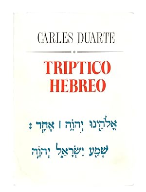 Immagine del venditore per TRIPTICO HEBREO (POESIAS) venduto da Libreria 7 Soles