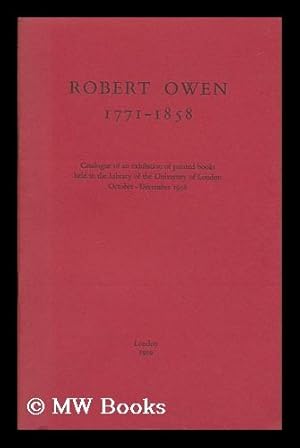 Immagine del venditore per Robert Owen, 1771-1858 venduto da MW Books Ltd.