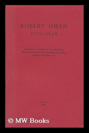 Immagine del venditore per Robert Owen, 1771-1858 venduto da MW Books