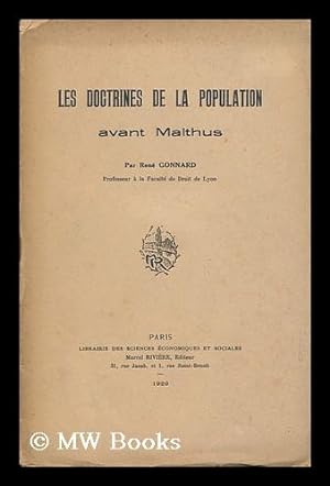 Seller image for Les Doctrines De La Population Avant Malthus : Pt 2 for sale by MW Books