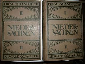 Firmenhandbuch NIEDERSACHSEN Ausgabe 1922/23 I. Teil (Firmenverzeichnis nach Orten) + II. Teil (F...