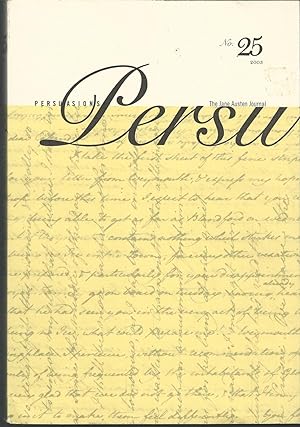 Immagine del venditore per Persuasions: Persu: The Jane Austen Journal, No. 25, 2003 venduto da Dorley House Books, Inc.