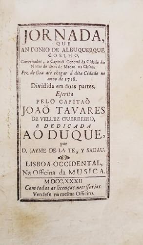 Seller image for JORNADA QUE ANTONIO DE ALBUQUERQUE COELHO, for sale by Livraria Castro e Silva