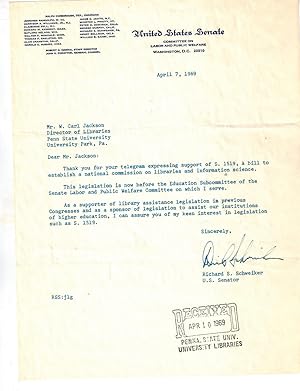 A Small Archive of Three Typed Letters Signed on His U. S. Senate Stationery