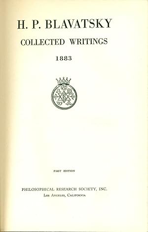 Seller image for H.P. Blavatsky Collected Writings, 1883, Volume V for sale by Theosophical Society Library