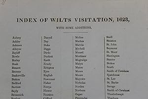 Seller image for Index of Wilts Visitations, 1623, with some additions [ Wiltshire ] for sale by Stephen Rench