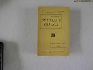 Bild des Verkufers fr De l'esprit des lois. Tome premier. Classiques Garnier. zum Verkauf von Antiquariat Bookfarm