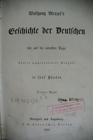 Seller image for Geschichte der Deutschen bis auf die neuesten Tage. Dritter und vierter Band (in einem Buch). for sale by Antiquariat Bookfarm