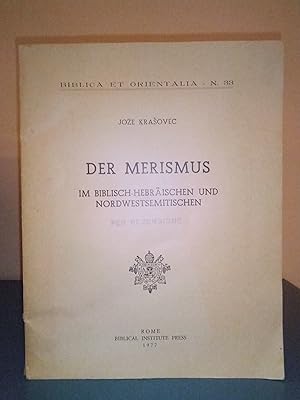 Seller image for Der Merismus: Im Biblisch-Hebraischen und Nordwestsemitischen for sale by Library of Religious Thought