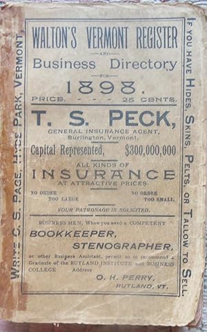 WALTON'S VERMONT REGISTRY and BUSINESS DIRECTORY. 1898