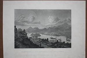 Siebengebirge, Rhein, Drachenfels Nonnenwerth und Roalndseck, Stahlstich um 1860 mit schönem Fern...