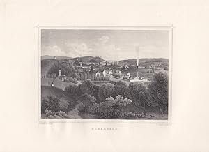 Elberfeld, Wuppertal, Stahlstich um 1850 von L. Oeder nach L. Rohbock, Blattgröße: 22 x 31,2 cm, ...