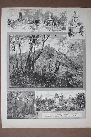 Obermarsberg in Westfalen, Hochsauerlandkreis, Holzstich um 1885 als Sammelblatt mit sechs Einzel...