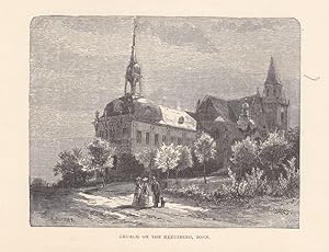 Bonn, Church on the Kreuzberg, Kirche, Holzstich um 1875, Blattgröße: 13,5 x 17,8 cm, reine Bildg...