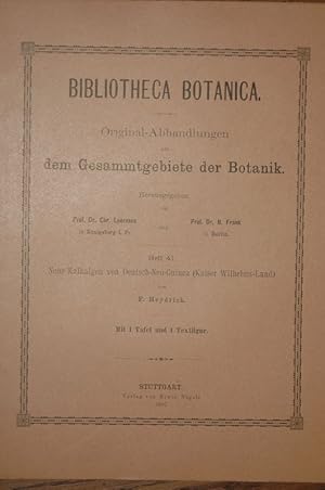 Bild des Verkufers fr Neue Kalkalgen von Deutsch-Neu-Guinea (Kaiser Wilhelms-Land). (= Bibliotheca Botanica, Heft 41). zum Verkauf von Antiquariat  Braun