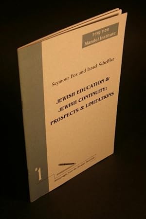 Bild des Verkufers fr Jewish Education and Jewish Continuity: Prospects and Limitations. zum Verkauf von Steven Wolfe Books