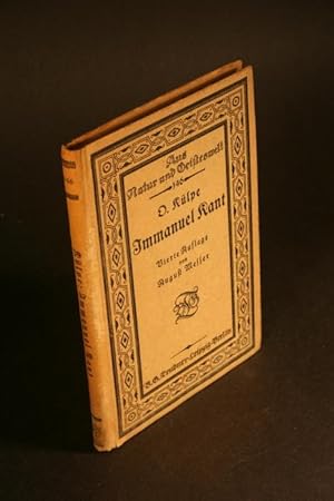 Bild des Verkufers fr Immanuel Kant. Darstellung und Wrdigung. Vierte Auflage herausgegeben von August Messer. zum Verkauf von Steven Wolfe Books