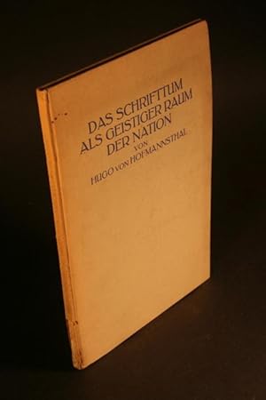 Seller image for Das Schrifttum als geistiger Raum der Nation. for sale by Steven Wolfe Books