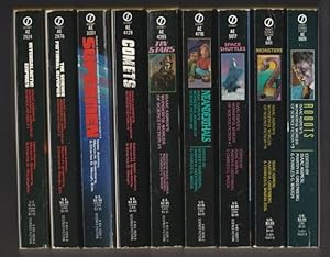 Seller image for Isaac Asimov's Wonderful Worlds of Science Fiction Anthologies: #1 - Intergalactic Empires; #2 - The Science Fictional Olympics; #3 - Supermen; #4 - Comets; #5 - Tin Stars; #6 - Neanderthals; #7 - Space Shuttles; #8 - Monsters; #9 - Robots -(9 volumes)- for sale by Nessa Books
