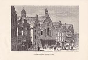 Frankfurt am Main, Francfort le "Römer", Holzstich um 1860 von Dessin nach M. Hertel, Blattgröße:...