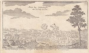 Niestetal, Action bey Sandershausen den 23. July 1758, Landkreis Kassel, Nordhessen, Kupferstich ...