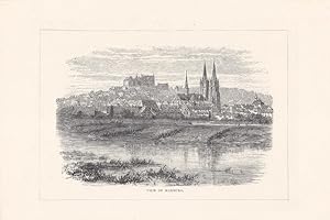 Marburg an der Lahn, Elisabethkirche, View of Marburg, Holzstich um 1865, Blattgröße: 24 x 30 cm,...