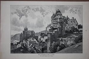Die alte Rezeptur in Diez a. d. Lahn, Grafenschloss, Holzstich um 1880 nach einem Aquarell von G....