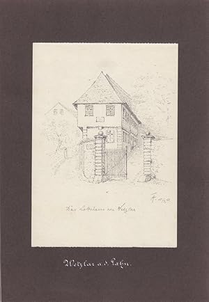Das Lottehaus zu Wetzlar, Bleistiftzeichnung um 1913 darunter signiert und datiert, Blattgröße: 2...