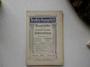 Imagen del vendedor de Deutsch-Evangelisch - Monatsbltter fr den gesamten deutschen Protestantismus. 1 Jahrgang, Heft 2. Februar 1910. a la venta por Antiquariat Bookfarm