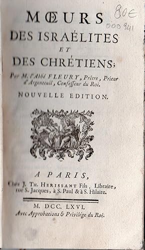 Imagen del vendedor de moeurs des israelites et des chretiens a la venta por JP Livres