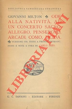 Bild des Verkufers fr Ode alla nativit, ad un concerto sacro, allegro, penseroso, Arcadi, Como, Licida. zum Verkauf von Libreria Piani