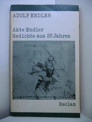 Bild des Verkufers fr Akte Endler. Gedichte aus 25 Jahren zum Verkauf von Antiquariat Weber