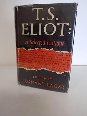 Seller image for T.S. Eliot: A Selected Critique for sale by Old Book Surfer