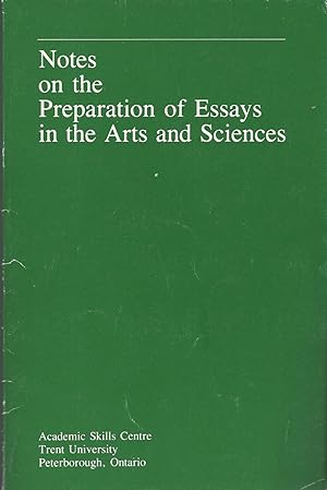 Seller image for Notes On The Preparation Of Essays In The Arts And Sciences, 1986 for sale by BYTOWN BOOKERY