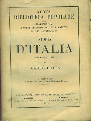 Storia d'Italia dal 1534 al 1789 volume sesto
