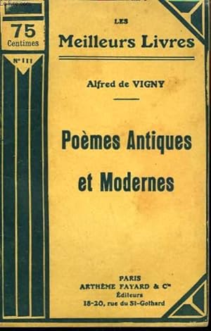 Image du vendeur pour POEMES ANTIQUES ET MODERNES. COLLECTION : LES MEILLEURS LIVRES N 111. mis en vente par Le-Livre