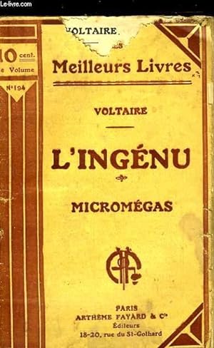 Seller image for L'INGENU - MICROMEGAS for sale by Le-Livre