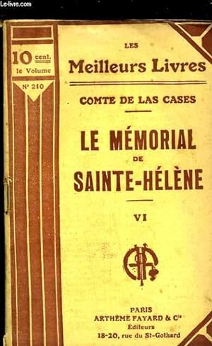 LE MOMORIAL DE SAINT HELENE SUIVI DU TESTAMEN DE NAPOLEON 1er - TOME 6