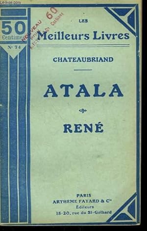Image du vendeur pour ATALA SUIVI DE RENE. COLLECTION : LES MEILLEURS LIVRES N 74. mis en vente par Le-Livre