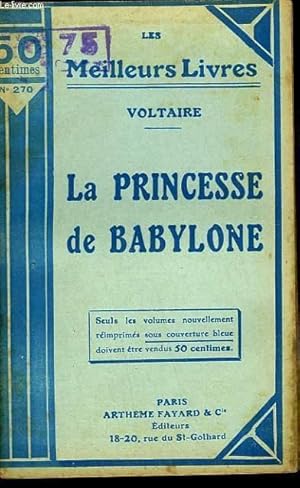 Bild des Verkufers fr LA PRINCESSE DE BABYLONE zum Verkauf von Le-Livre